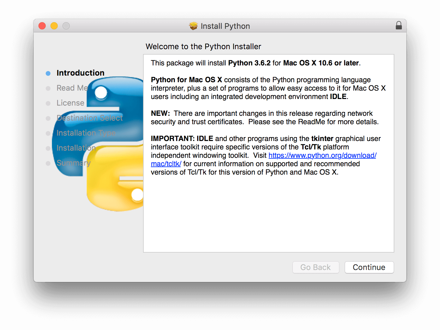 install python 3.6 for mac